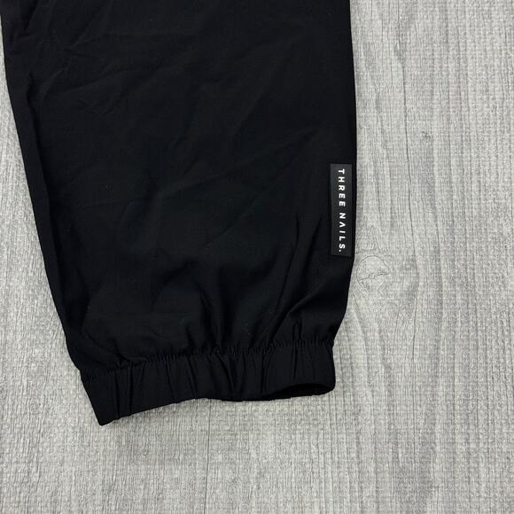 NEW Three Nails Joggers Pants Mens XL BLACK Woven Elastic Waist Pockets Athletic - Picture 8 of 9